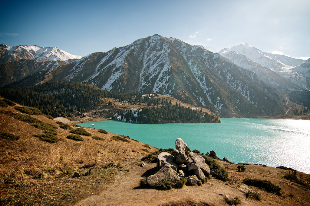 Big Almaty Lake in Almaty, Kazakhstan.