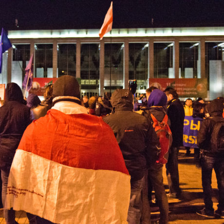 Opposisjondemonstrasjoner i Minsk, Belarus (Hviterussland) i 2015.