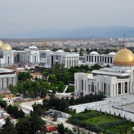 Overdådige palasser i Asjkhabad, Turkmenistan.