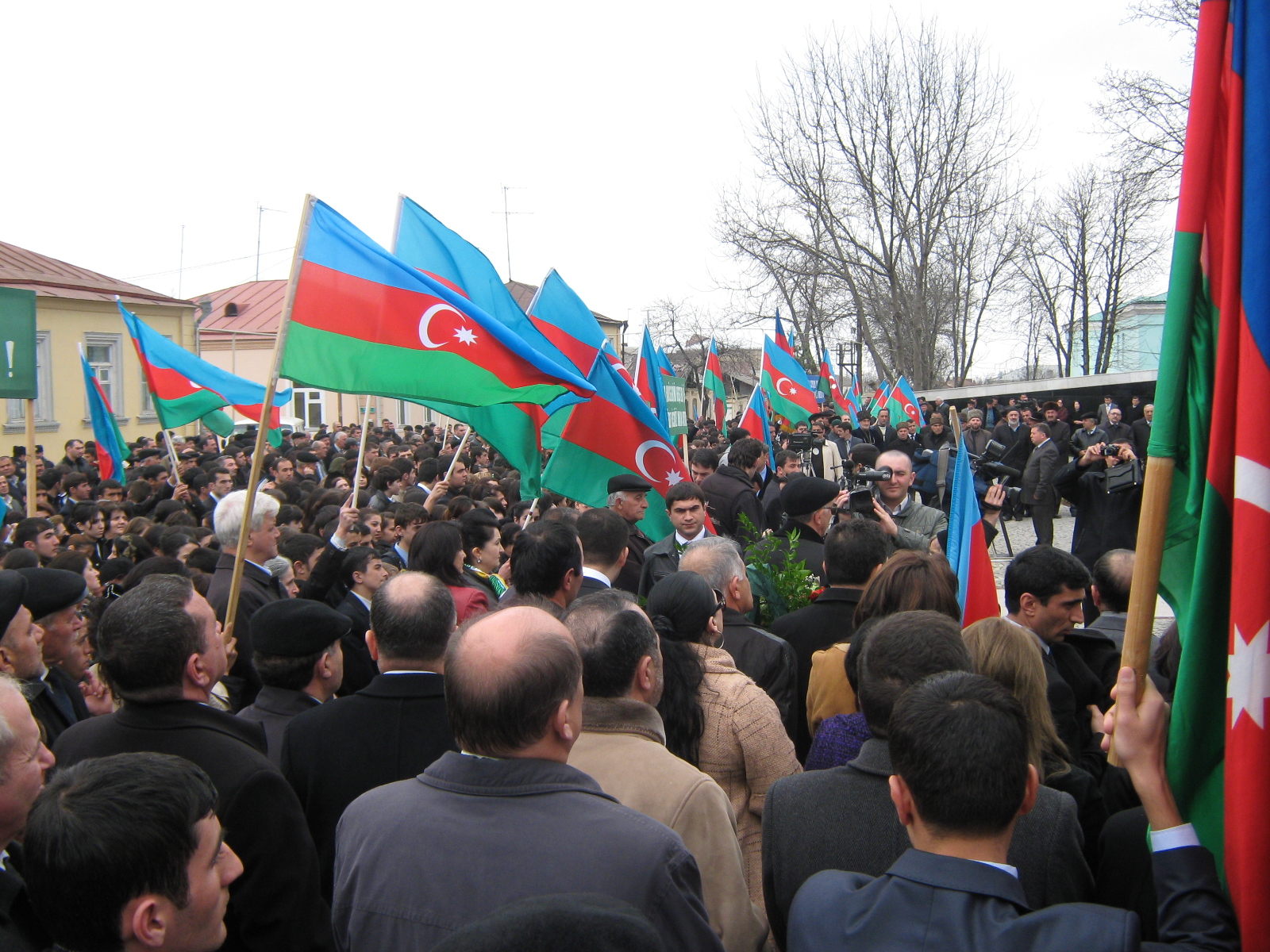 Demonstrasjon i Aserbajdsjan mot konflikten med Armenia.